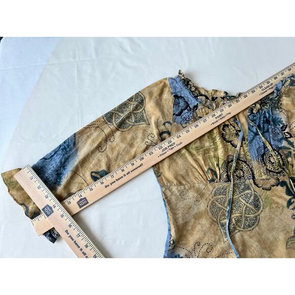 VTG Y2K Millenium top size medium flare sleeve 100% cotton - Picture 5 of 7